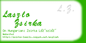laszlo zsirka business card